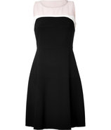 Black and Powder Colorblock Swing Dress