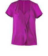 Dark Purple Draped Silk Stretch Top