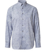 Blue/White Floral Print Cotton Shirt