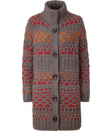 Taupe and Spice Handmade Knit Vail Coat