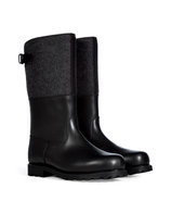 Black/Anthracite Leather/Wool Maronibrater Boots