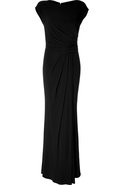 Black Draped Evening Gown