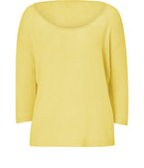 Gleam Yellow Cashmere Wide Neck Pullover