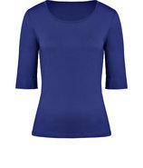Sardinian Blue Cotton Elbow Sleeve T-Shirt