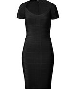 Black Scoop Neck Bandage Dress
