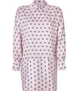 Pale Lilac Polka Dot Baggy Dolman Collared Dress
