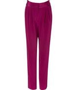 Dazzling Purple Piped Pleated Silk Pants