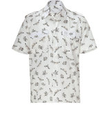 Natural Cotton Allover Skeleton Fly Print Shirt