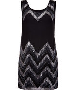 Black Beaded Silk Dress