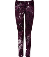 Purple Splash Painted Skinny Pant