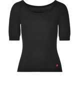 Black Fine Knit Wool Top