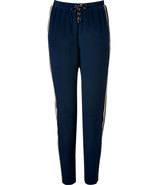 Navy/Ivory Silk Pants