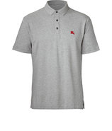 Pale Grey Heather Cotton Short Sleeve Wheeler Polo