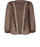 Chocolate Top with Three-Quarter Sleeves