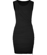 Black Sleeveless Draped Dress