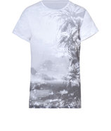 White Printed Cotton T-Shirt