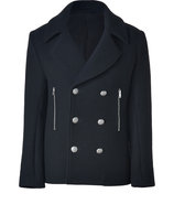 Black Double-Breasted Wool-Blend Atom Jacket