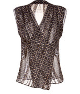 Black/Mustard Draped Crossover Top