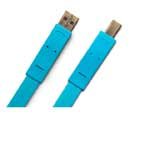 USB Flat Cable, USB Type A to USB Type B (M-M), Bl