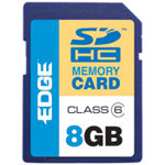 Edge 8GB ProShot SDHC Flash Memory Card, Class 6 P