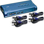 4-Port USB KVM Switch Kit w/ Cables TK-407K