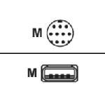 USB Male to 9-Pin Mini-DIN Male Cable, Gray, 6ft 2