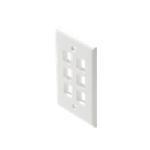 Steren 6-Cavity Keystone Faceplate, White 310-206W