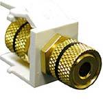 C2G Snap-In Red Banana Jack Keystone Module, White