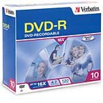 Verbatim 16x 4.7GB Branded DVD-R Media (10-pack Sl