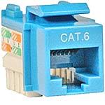 Cat6/Cat5e RJ-45 110 Punch Down Keystone Jack, Blu