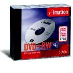 Imation DVD+RW, 4X, 4.7GB, 5 Pack with