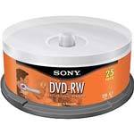 Sony 2x 4.7GB DVD-RW Media (25-pack Spindle) 25DMW