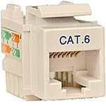 Cat6/Cat5e RJ-45 110 Punch Down Keystone Jack, Whi