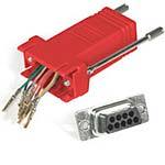 C2G RJ45-DB9 Modular Adapter, Red 02944