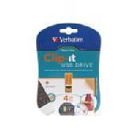 Verbatim 4GB Clip-It USB Flash Drive, Orange 97551