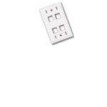 C2G 4-Port Keystone Wallplate White 03413