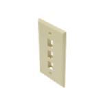 Steren 3-Cavity Keystone Faceplate, Almond 310-
